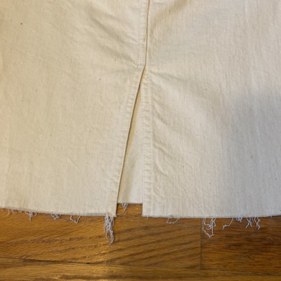 NWOT Banana Republic 0P/00P Mid-Length White Denim Raw Hem Skirt - Picture 9 of 11
